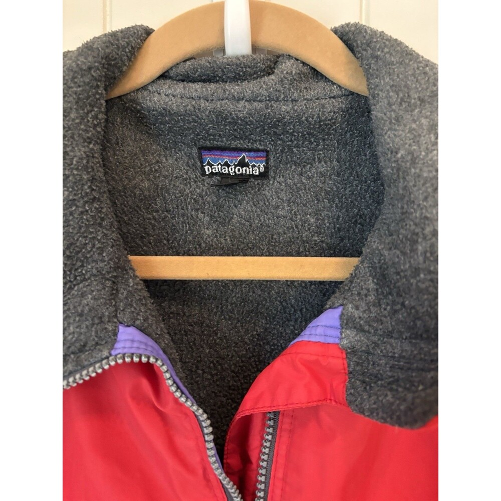 Vintage Patagonia Red charcoal Fleece Lined Zip up bomber jacket men’s large - Picture 4 of 4